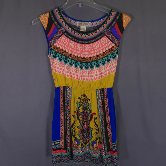 Flying Tomato Cap Sleeve Mini Dress Size Small Boho Festival Hippie Rave - Picture 1 of 7